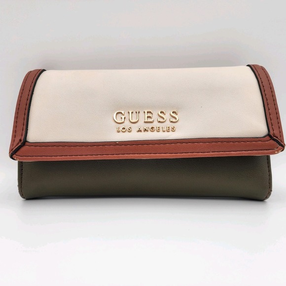 Milena Style Color-bock Slim Clutch Wallet By Guess - Picture 1 of 12